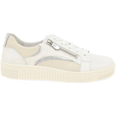 Gabor Wemo Womens Trainers - Latte Silver Combi - UK 5 - Female Gabor Wemo Womens Trainers - Latte Silver Combi - UK 5 - Female