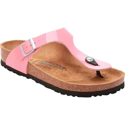 Birkenstock Gizeh Birko-Flor Patent - rosa candy/nero (regolare) Birkenstock Gizeh Birko-Flor Patent - rosa candy/nero (regolare)