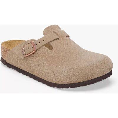 Birkenstock Kids Boston BS Suede Leather Slippers taupe Birkenstock Kids Boston BS Suede Leather Slippers taupe