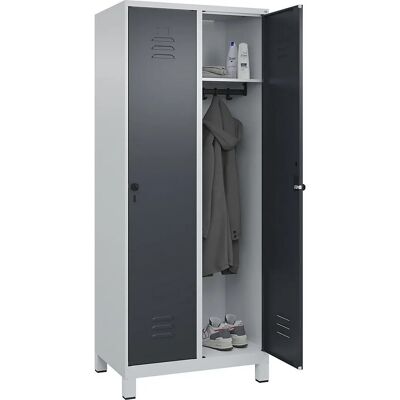 C+P Classic PLUS Stahlschrank - 2 Fächer, Hellgrau/Grau C+P Classic PLUS Stahlschrank - 2 Fächer, Hellgrau/Grau