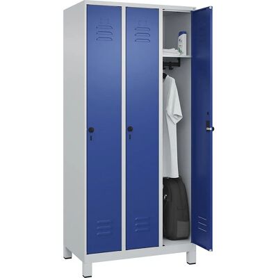 CP Stahlschrank - 3 Fächer, Blau & Grau - Schließfach CP Stahlschrank - 3 Fächer, Blau & Grau - Schließfach