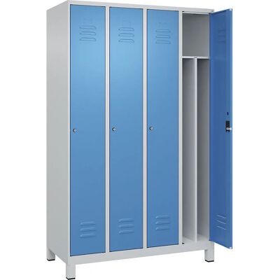 C+P Schließfach Serie Classic PLUS, 4 Fächer, Hellgrau / Hellblau - Schrank C+P Schließfach Serie Classic PLUS, 4 Fächer, Hellgrau / Hellblau - Schrank