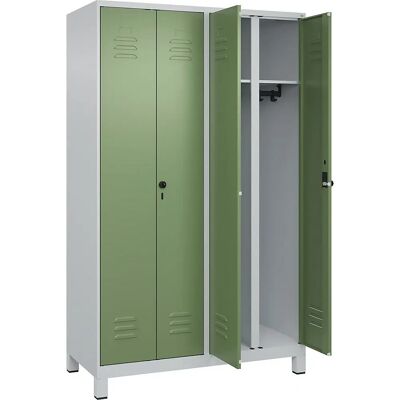 C+P Stahlschrank - Classic PLUS, 2 Fächer, Hellgrau / Reseda Grün C+P Stahlschrank - Classic PLUS, 2 Fächer, Hellgrau / Reseda Grün