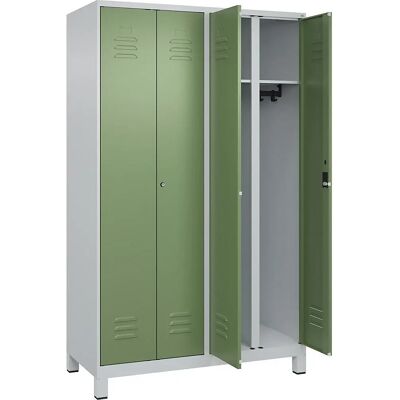 C+P Schrank - 2 Fächer, Hellgrau / Reseda-Grün - Classic PLUS C+P Schrank - 2 Fächer, Hellgrau / Reseda-Grün - Classic PLUS