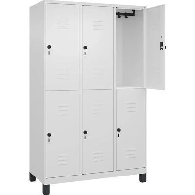 C+P Classic PLUS Stahlschrank - Zweistöckig, 3 Fächer, Weiß C+P Classic PLUS Stahlschrank - Zweistöckig, 3 Fächer, Weiß