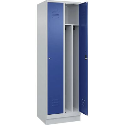 C+P Stahlschrank Classic PLUS - 2 Fächer, Hellgrau / Gencianblau - 600mm C+P Stahlschrank Classic PLUS - 2 Fächer, Hellgrau / Gencianblau - 600mm