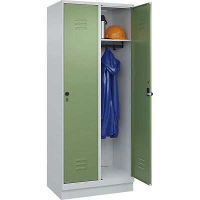C+P Stahlschrank Classic PLUS - 2 Fächer - Grau & Grün C+P Stahlschrank Classic PLUS - 2 Fächer - Grau & Grün