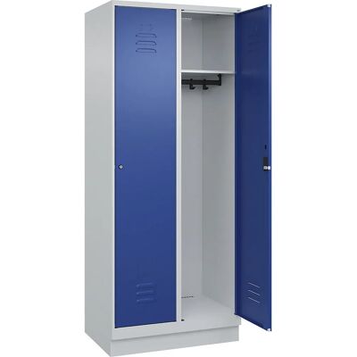 C+P Classic PLUS Schließfach mit 2 Fächern - Stahl, Grau & Blau C+P Classic PLUS Schließfach mit 2 Fächern - Stahl, Grau & Blau