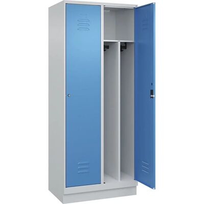 C+P Stahlschrank - 2 Module, Zentrale Trennwand, Hellgrau / Hellblau - Schrank C+P Stahlschrank - 2 Module, Zentrale Trennwand, Hellgrau / Hellblau - Schrank