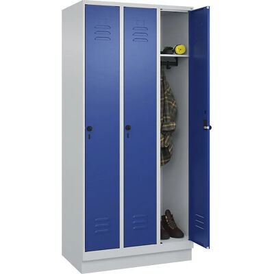 C+P Lichtgrau / Enzianblau Schrank - 3 Fächer - Stahl, Belüftet C+P Lichtgrau / Enzianblau Schrank - 3 Fächer - Stahl, Belüftet