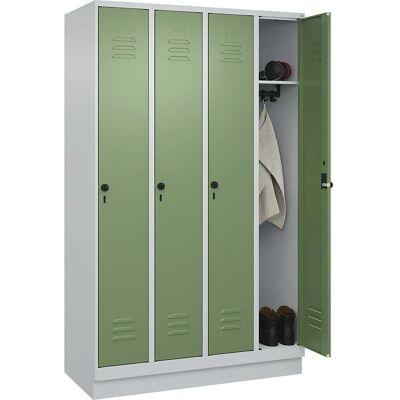 C+P Classic PLUS Stahlschrank - 4 Fächer, Belüftet, Grau-Grün C+P Classic PLUS Stahlschrank - 4 Fächer, Belüftet, Grau-Grün