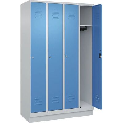 C+P Classic PLUS Stahlschränke - 4 Fächer, Hellgrau/Blau C+P Classic PLUS Stahlschränke - 4 Fächer, Hellgrau/Blau
