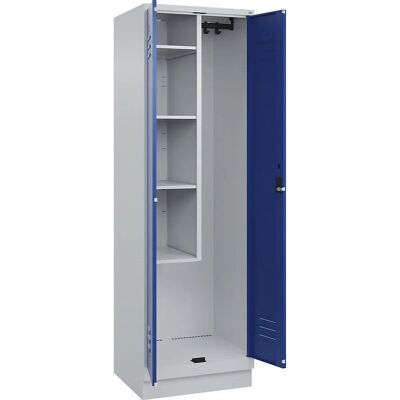 C+P Stahlschranke für Reinigungsmaterialien - Classic PLUS, 1 Modul, Hellgrau / Genciana Blau, 600mm Breite - Aufbewahrungsschrank C+P Stahlschranke für Reinigungsmaterialien - Classic PLUS, 1 Modul, Hellgrau / Genciana Blau, 600mm Breite - Aufbewahrungsschrank