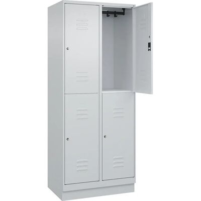 C+P Zweistöckiger Schrank, 2 Fächer, Hellgrau - Schrank C+P Zweistöckiger Schrank, 2 Fächer, Hellgrau - Schrank