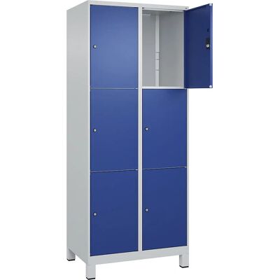 C+P Schließfach Classic PLUS - 6 Fächer - Hellgrau / Genciana Blau C+P Schließfach Classic PLUS - 6 Fächer - Hellgrau / Genciana Blau