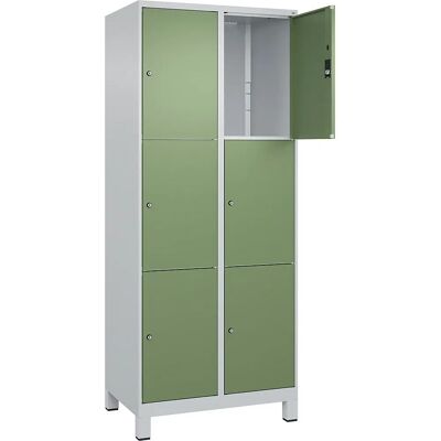 C+P Stahlspind 800mm breit - 6 Regale, Hellgrau / Reseda Grün - Schrank C+P Stahlspind 800mm breit - 6 Regale, Hellgrau / Reseda Grün - Schrank