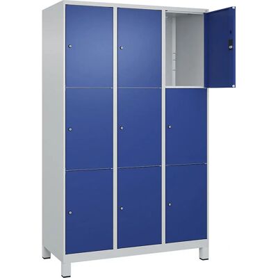 C+P Stahlschrank - 9 Fächer, Hellgrau/Blau, 1200mm C+P Stahlschrank - 9 Fächer, Hellgrau/Blau, 1200mm