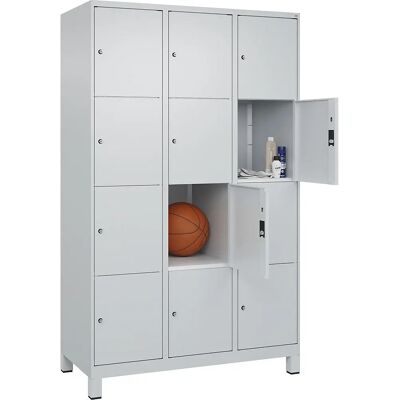 C+P Stahlschrank - 12 Regale, Verschließbar, Hellgrau - Lager Schrank C+P Stahlschrank - 12 Regale, Verschließbar, Hellgrau - Lager Schrank