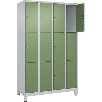 C+P Stahlschrank - Classic PLUS, 4 Fächer, Hellgrau & Reseda Grün C+P Stahlschrank - Classic PLUS, 4 Fächer, Hellgrau & Reseda Grün