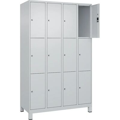 C+P Leichtgrauer Stahl-Schließfachschrank - 12 Fächer, 1200 mm Breite C+P Leichtgrauer Stahl-Schließfachschrank - 12 Fächer, 1200 mm Breite