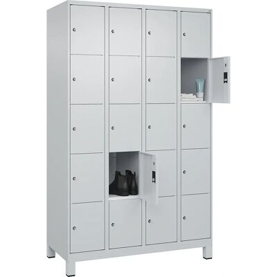 C+P Schließfachschrank - 20 Fächer - Stahl, Hellgrau C+P Schließfachschrank - 20 Fächer - Stahl, Hellgrau