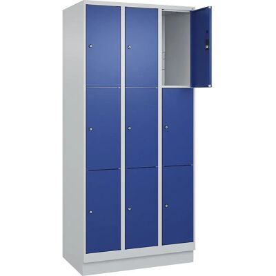 C+P Stahlschrank 3 Fächer Lichtgrau / Enzianblau - Stauraum C+P Stahlschrank 3 Fächer Lichtgrau / Enzianblau - Stauraum