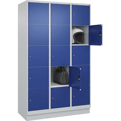 C+P Stahlspinde - 15 Fächer, Hellgrau/Blau - Classic PLUS C+P Stahlspinde - 15 Fächer, Hellgrau/Blau - Classic PLUS