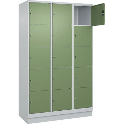 C+P Stahlschrankschrank - 3 Fächer, Hellgrau / Reseda-Grün - 1200mm C+P Stahlschrankschrank - 3 Fächer, Hellgrau / Reseda-Grün - 1200mm