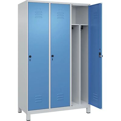 C+P Schrank Classic PLUS - Stahl, 3 Fächer, Hellgrau/Blau C+P Schrank Classic PLUS - Stahl, 3 Fächer, Hellgrau/Blau
