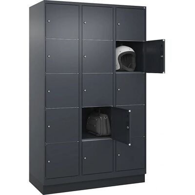 C+P Stahlschrank - 3 Fächer - Grau - 15 Regale C+P Stahlschrank - 3 Fächer - Grau - 15 Regale