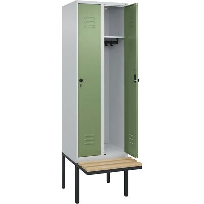 C+P Classic PLUS Schrank - 2 Fächer, Hellgrau / Resedagrün C+P Classic PLUS Schrank - 2 Fächer, Hellgrau / Resedagrün