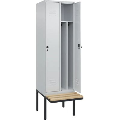 C+P Classic PLUS Schrank mit Bank - Hellgrau - 2 Fächer C+P Classic PLUS Schrank mit Bank - Hellgrau - 2 Fächer