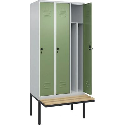 C+P Schließfach Classic PLUS mit Bank - Stahl, 3 Fächer C+P Schließfach Classic PLUS mit Bank - Stahl, 3 Fächer