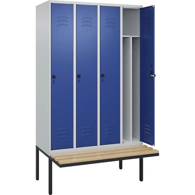 C+P Classic PLUS Schließfach mit 4 Modulen - Hellgrau / Genciana Blau C+P Classic PLUS Schließfach mit 4 Modulen - Hellgrau / Genciana Blau