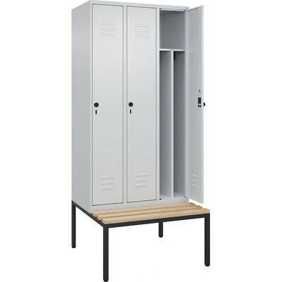 C+P Schließfachschrank - Classic PLUS, Hellgrau, 3 Fächer C+P Schließfachschrank - Classic PLUS, Hellgrau, 3 Fächer