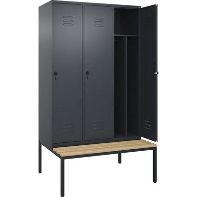 C+P Classic PLUS Schließfach - 3 Fächer, Stahl, Grau C+P Classic PLUS Schließfach - 3 Fächer, Stahl, Grau