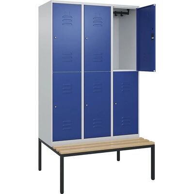 C+P Stahllocker Zwei-Ebenen mit Bank - 1200mm - Schließfach C+P Stahllocker Zwei-Ebenen mit Bank - 1200mm - Schließfach
