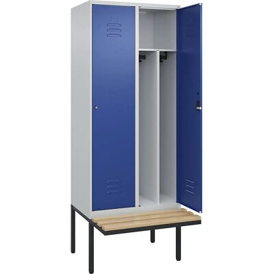 C+P Stahlschrank mit 2 Fächern - Hellgrau / Genciana Blau - Classic PLUS C+P Stahlschrank mit 2 Fächern - Hellgrau / Genciana Blau - Classic PLUS