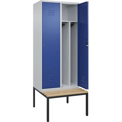 C+P Stahlschrank Classic PLUS mit 2 Fächern - Hellgrau & Genciana Blau C+P Stahlschrank Classic PLUS mit 2 Fächern - Hellgrau & Genciana Blau