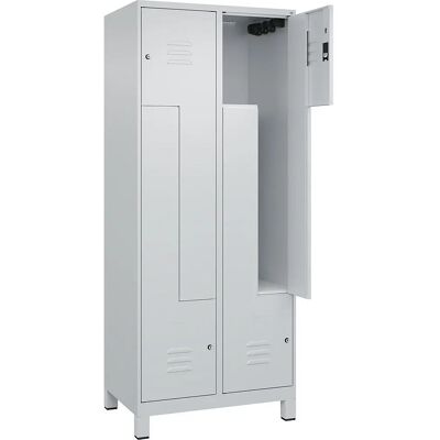 C+P Hellgrauer Stahlschrank - 2 Fächer - Classic Plus C+P Hellgrauer Stahlschrank - 2 Fächer - Classic Plus