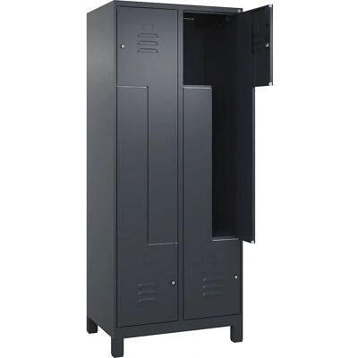 C+P Stahlschrank mit 2 Fächern - Grau - 1950mm H C+P Stahlschrank mit 2 Fächern - Grau - 1950mm H