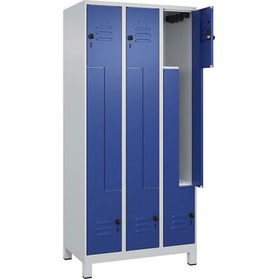 C+P Stahl-Schrank - Classic PLUS, 3 Fächer, Grau/Blau C+P Stahl-Schrank - Classic PLUS, 3 Fächer, Grau/Blau