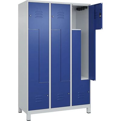 C+P Spind Z Classic PLUS - 3 Fächer, Hellgrau/Blau C+P Spind Z Classic PLUS - 3 Fächer, Hellgrau/Blau