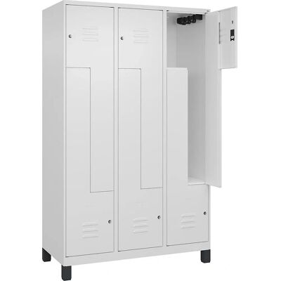 C+P Stahlschrank mit 3 Fächern - Weiß Traffic - 1950mm Hoch C+P Stahlschrank mit 3 Fächern - Weiß Traffic - 1950mm Hoch