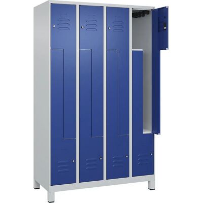 C+P Stahlschrank Z Classic PLUS, 4 Fächer, Grau / Blau C+P Stahlschrank Z Classic PLUS, 4 Fächer, Grau / Blau