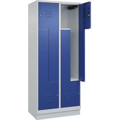 C+P Hellgrau / Genciana Blau Schließfach - 2 Fächer - Z-Typ - Stahl C+P Hellgrau / Genciana Blau Schließfach - 2 Fächer - Z-Typ - Stahl