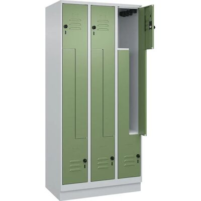 C+P Spind Z Classic PLUS - Stahl, 3 Fächer, Hellgrau / Resedagrün C+P Spind Z Classic PLUS - Stahl, 3 Fächer, Hellgrau / Resedagrün