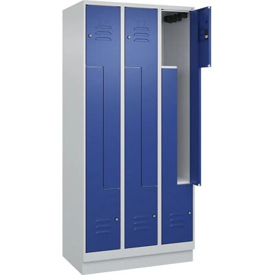 C+P Schließfachschrank - 3 Fächer - Stahl, Hellgrau / Gencianblau - 900mm C+P Schließfachschrank - 3 Fächer - Stahl, Hellgrau / Gencianblau - 900mm