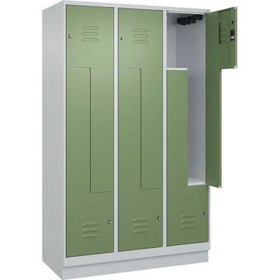 C+P Schrank - Z Classic PLUS 3 Fächer, Hellgrau / Resedagrün - Industrie & Schule C+P Schrank - Z Classic PLUS 3 Fächer, Hellgrau / Resedagrün - Industrie & Schule