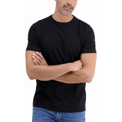 LERROS Herren Schwarz Rundhals Baumwoll-T-Shirt - T-Shirt LERROS Herren Schwarz Rundhals Baumwoll-T-Shirt - T-Shirt